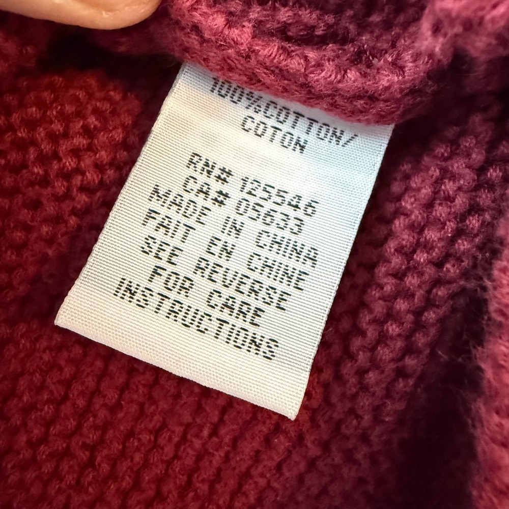 Habitat Clothes to Live In Burgundy Cotton V-Neck A-Line Sweater Women Small - Picture 4 of 7
